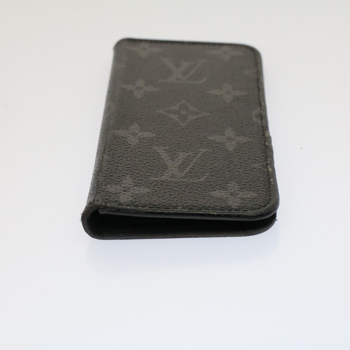 LOUIS VUITTON Monogram Eclipse iPhone 8 Case M62640 LV Auth 52534