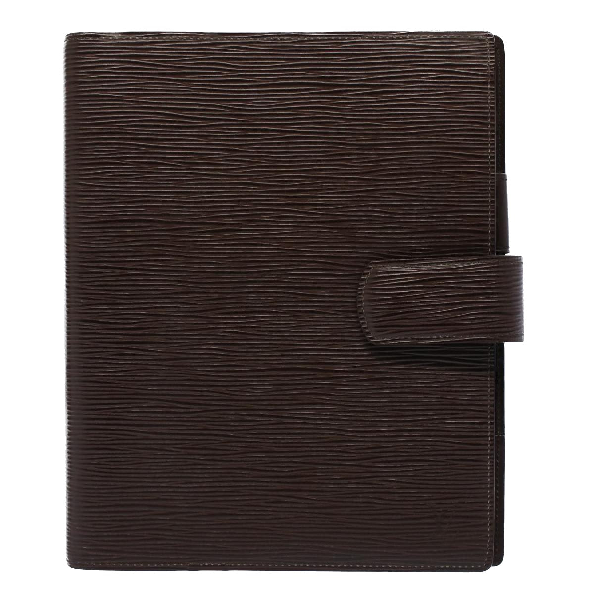 LOUIS VUITTON Epi Agenda GM Day Planner Cover Mocha Brown R2006D LV Auth 52536