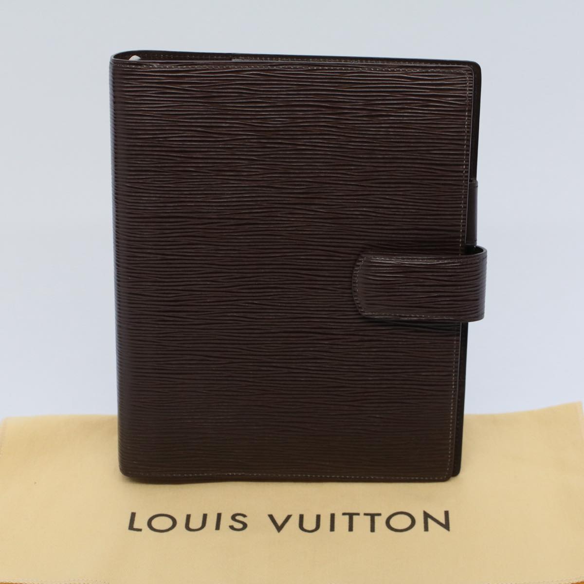 LOUIS VUITTON Epi Agenda GM Day Planner Cover Mocha Brown R2006D LV Auth 52536