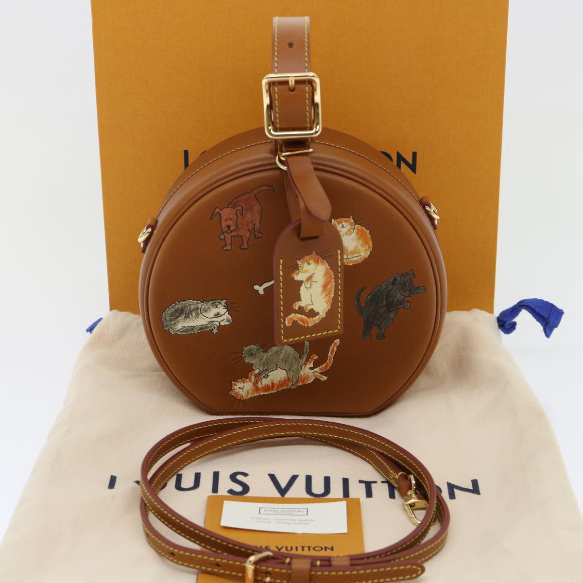 LOUIS VUITTON Catgram Petite Boite Chapeau Shoulder Bag Brown M52972 Auth 52543A