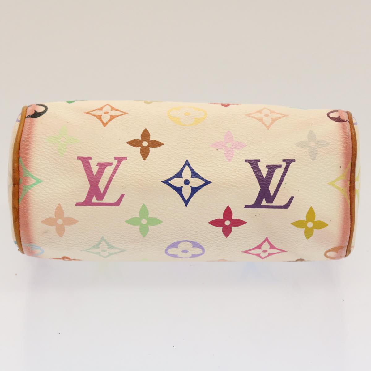 LOUIS VUITTON Monogram Multicolor Mini Speedy Hand Bag White M92645 Auth 52565