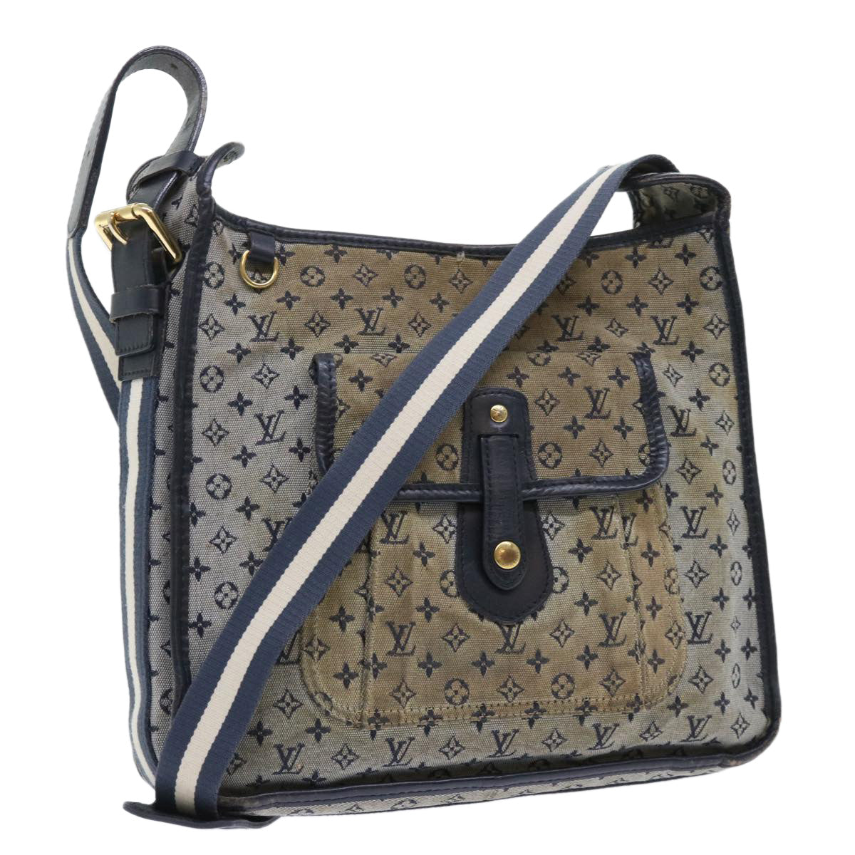 LOUIS VUITTON Monogram Mini Buzas Marie Kate Shoulder Bag Blue M92320 Auth 52594