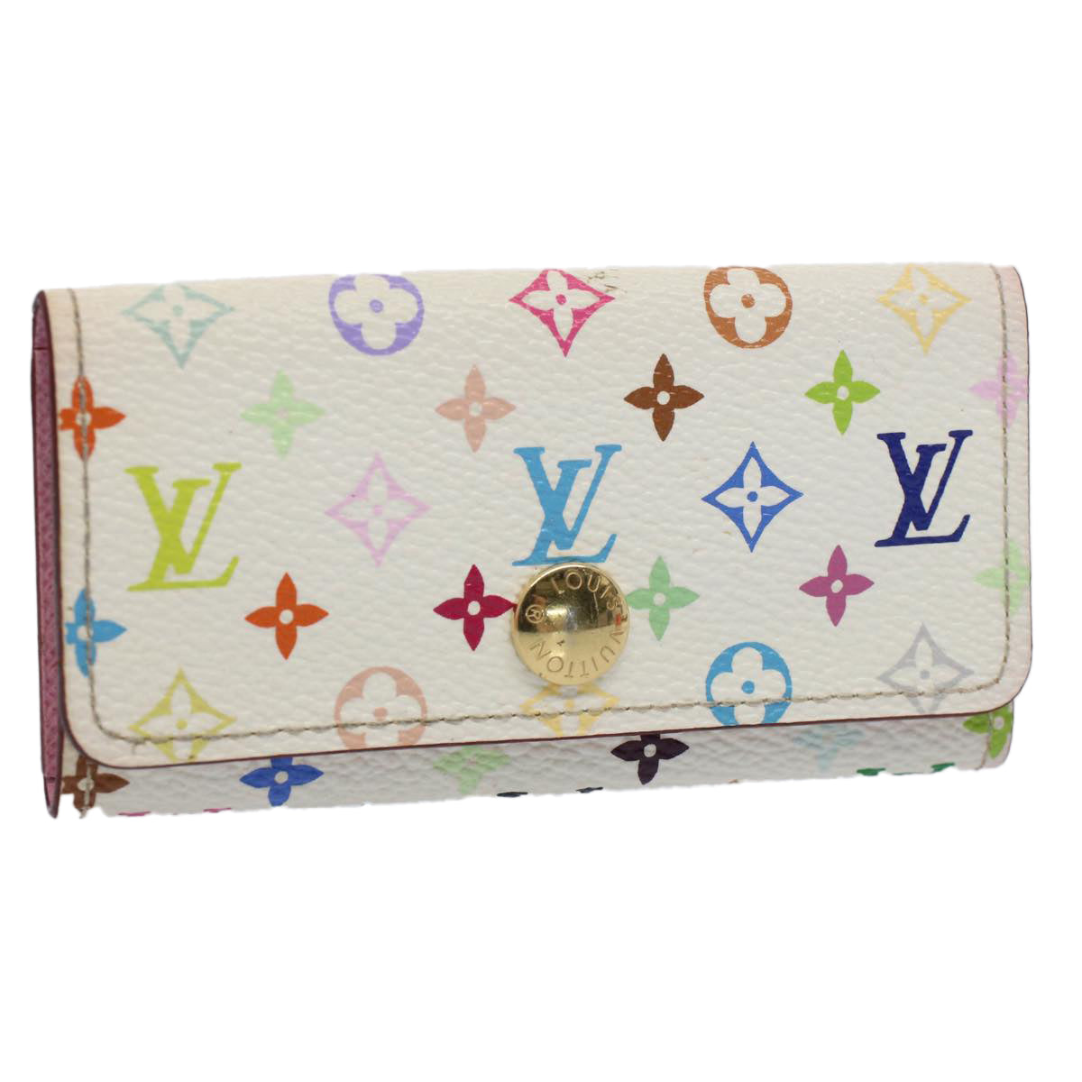 LOUIS VUITTON Monogram Multicolor Multi Cles 4 Key Case White M60043 Auth 52619