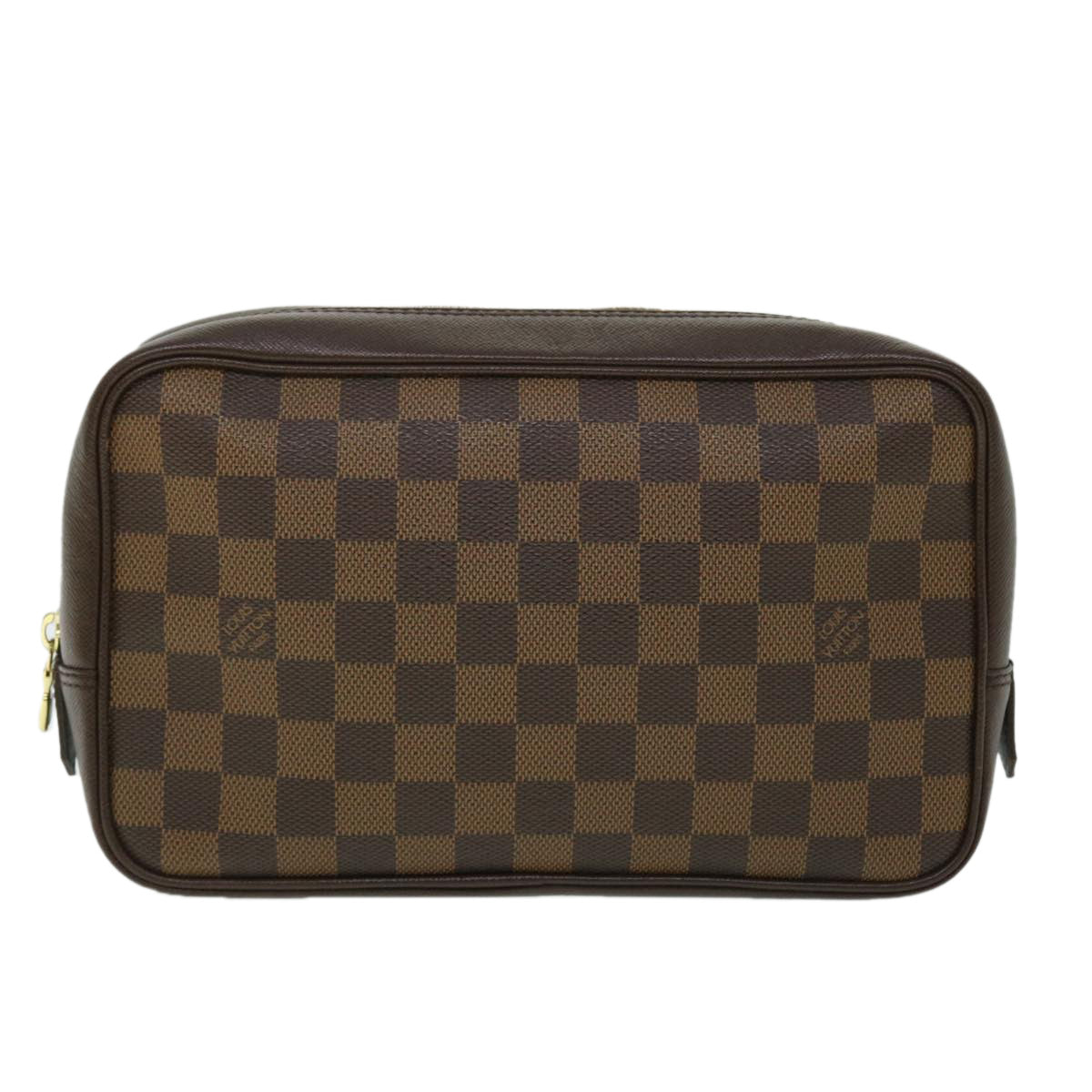 LOUIS VUITTON Damier Ebene Trousse Toilette Clutch Bag N47623 LV Auth 52632