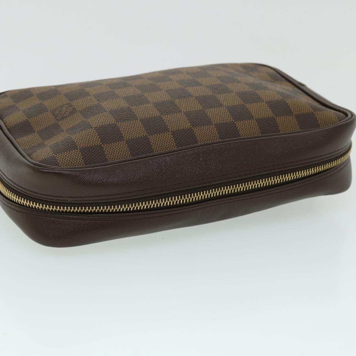 LOUIS VUITTON Damier Ebene Trousse Toilette Clutch Bag N47623 LV Auth 52632