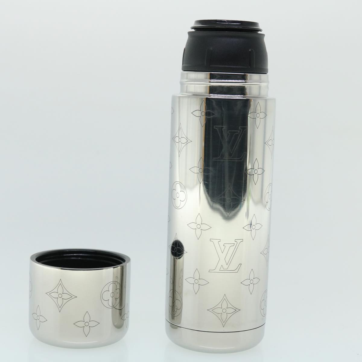 LOUIS VUITTON Monogram Flask Holder Water Bottle GI0518 LV Auth 52637A