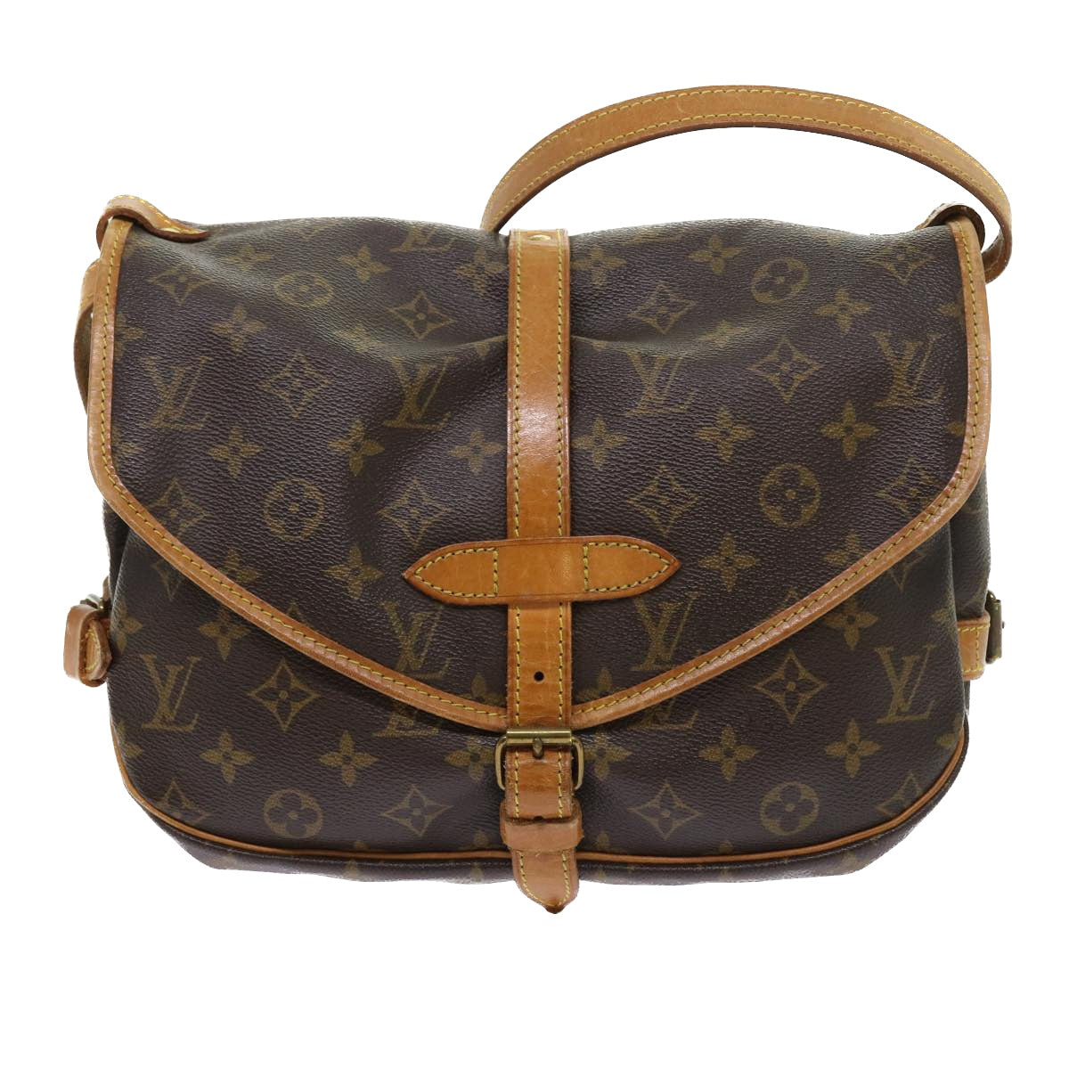 LOUIS VUITTON Monogram Saumur 30 Shoulder Bag M42256 LV Auth 52649