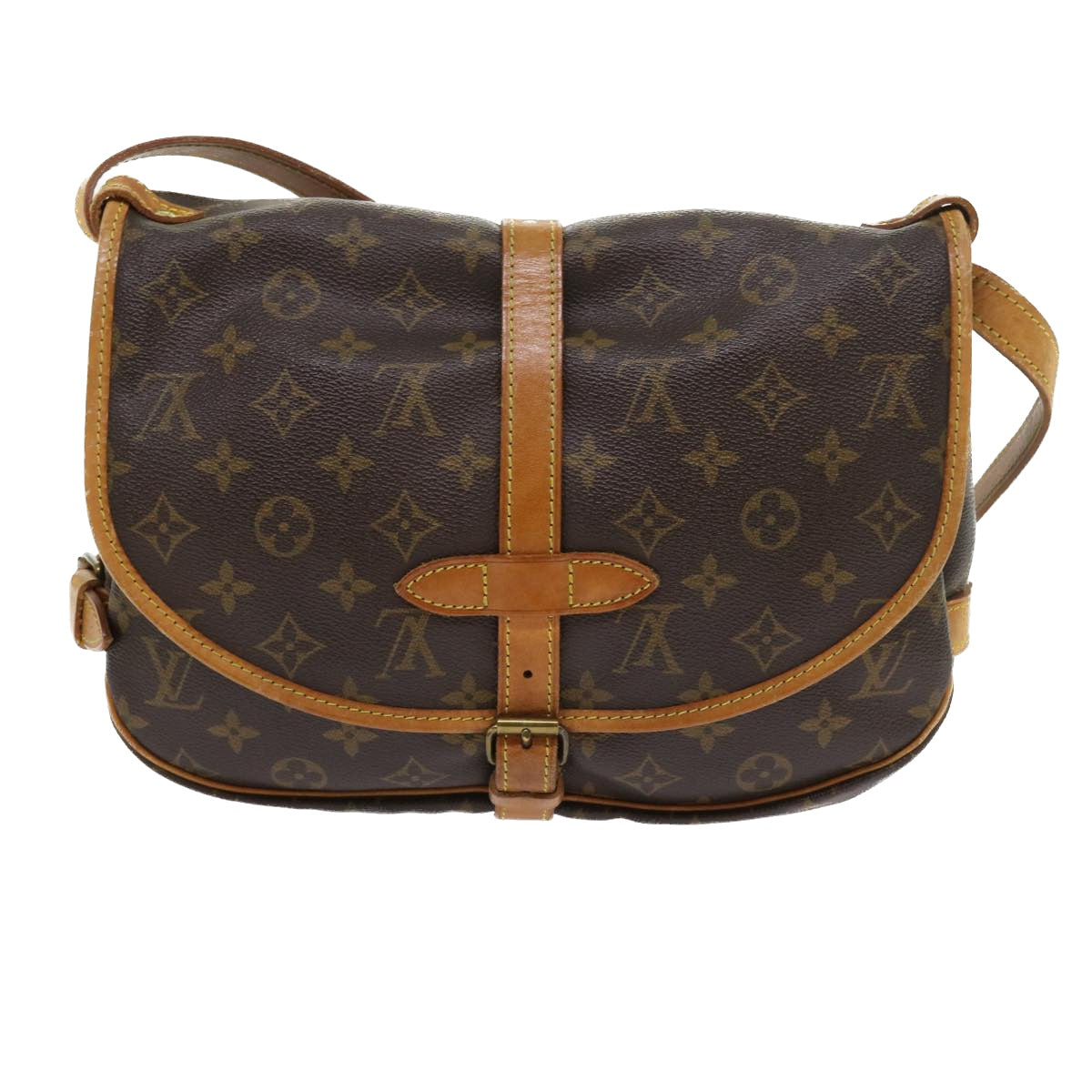 LOUIS VUITTON Monogram Saumur 30 Shoulder Bag M42256 LV Auth 52649