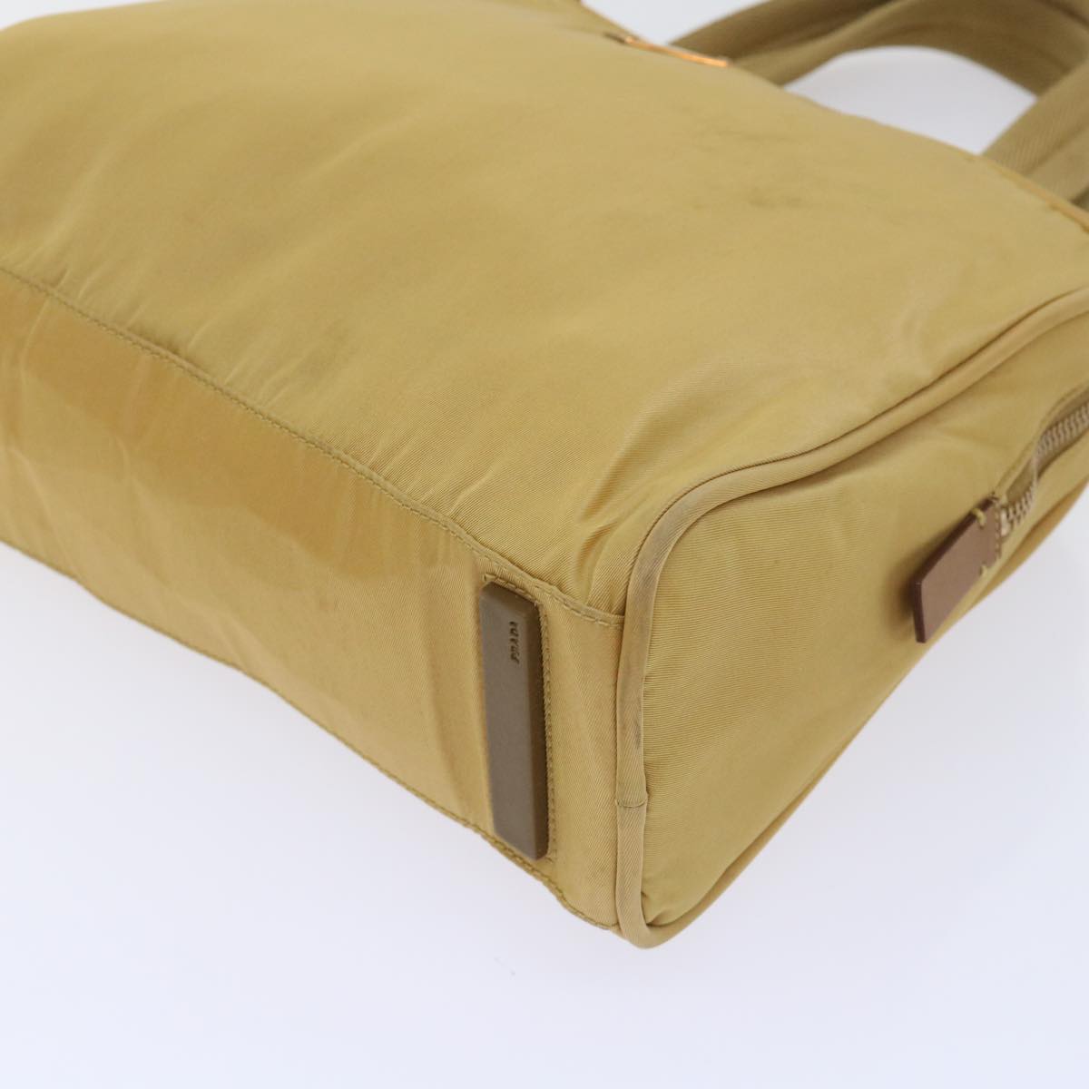 PRADA Hand Bag Nylon Yellow Auth 52732