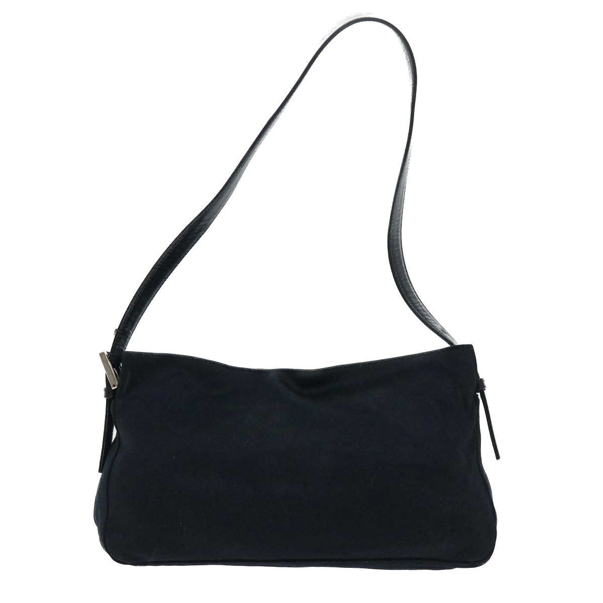 FENDI Mamma Baguette Shoulder Bag Coated Canvas Black Auth 52742 - 0
