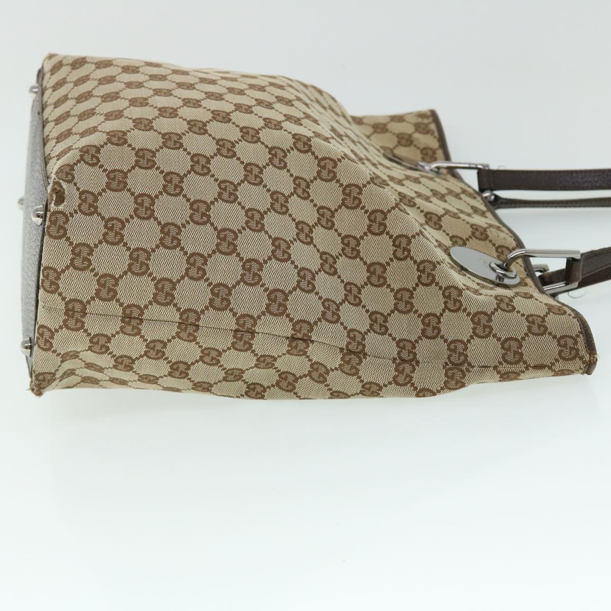 GUCCI GG Canvas Tote Bag Beige Brown Auth 52750