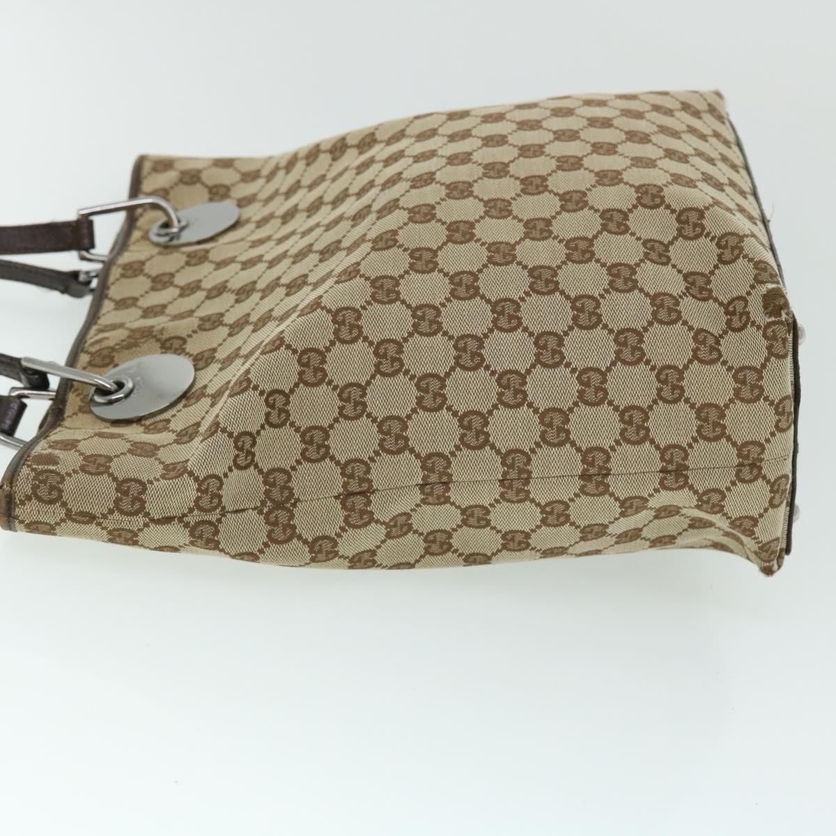 GUCCI GG Canvas Tote Bag Beige Brown Auth 52750