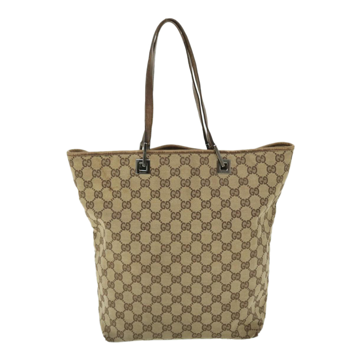 GUCCI GG Canvas Tote Bag Beige Brown Auth 52754 - 0