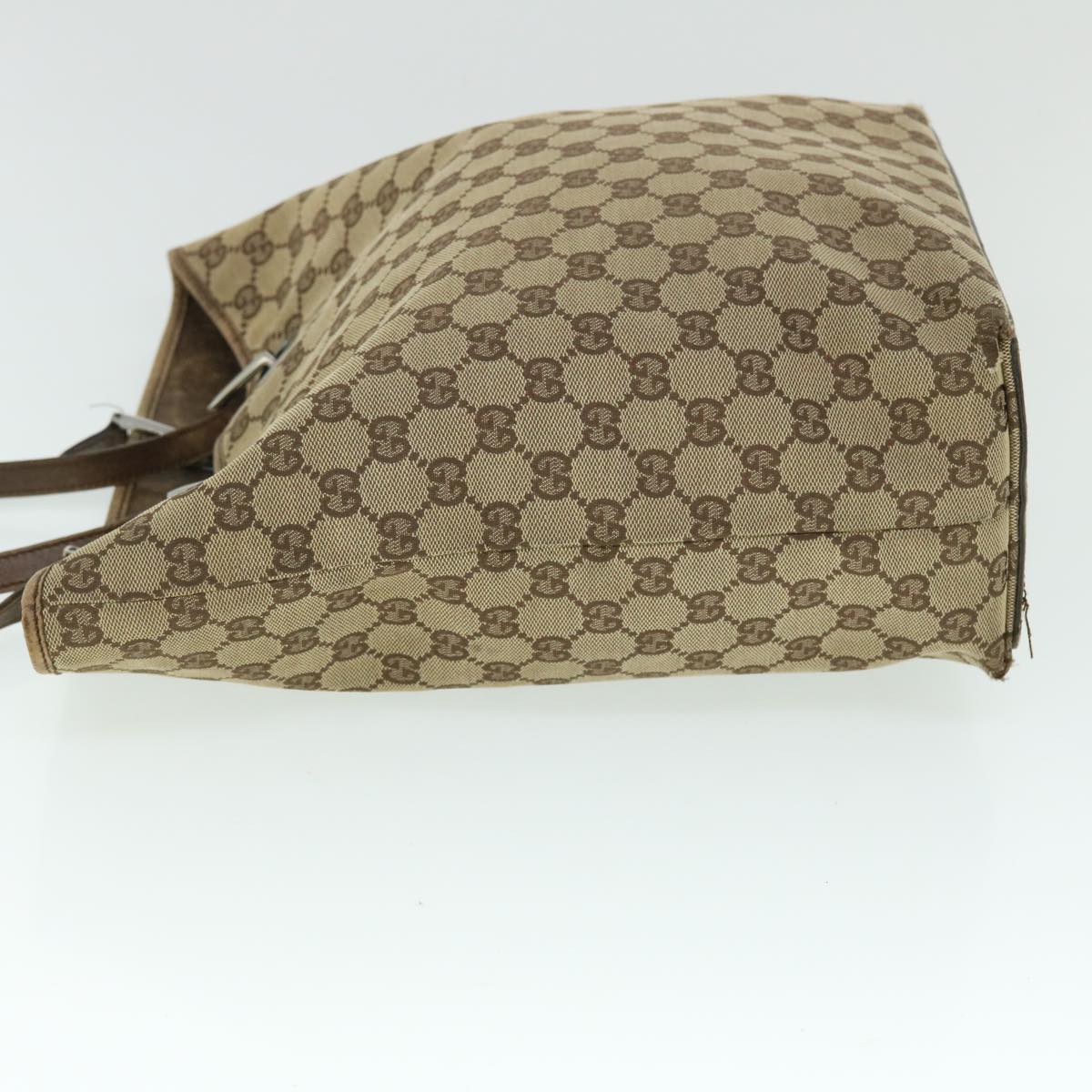 GUCCI GG Canvas Tote Bag Beige Brown Auth 52754