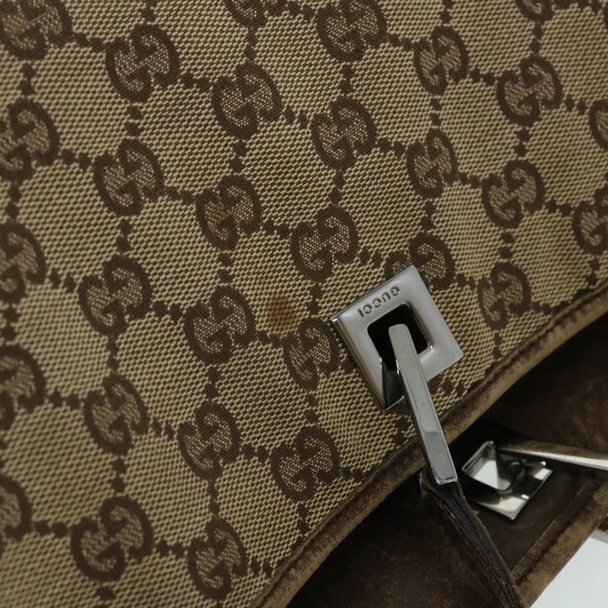 GUCCI GG Canvas Tote Bag Beige Brown Auth 52754