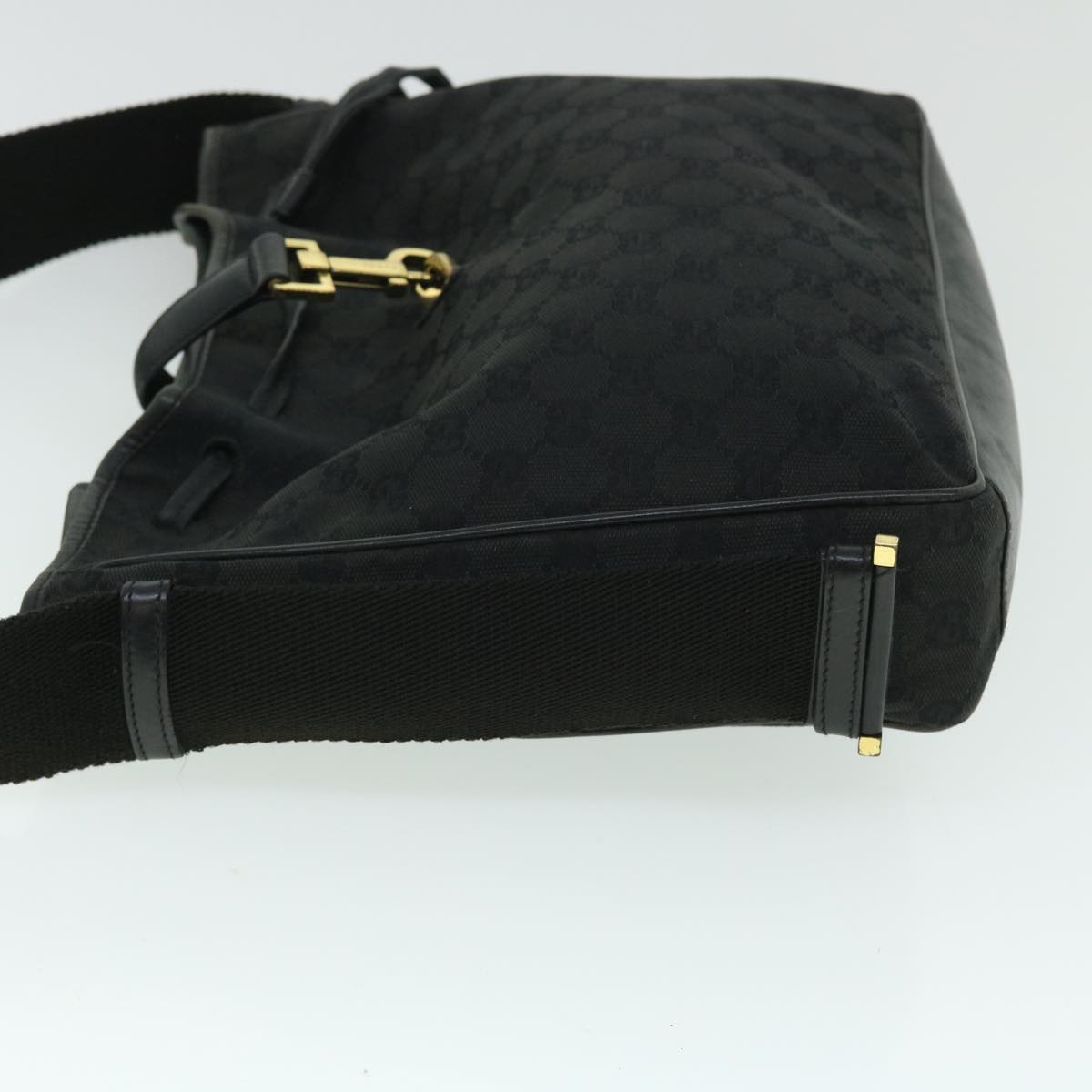 GUCCI GG Canvas Shoulder Bag Black Auth 52759