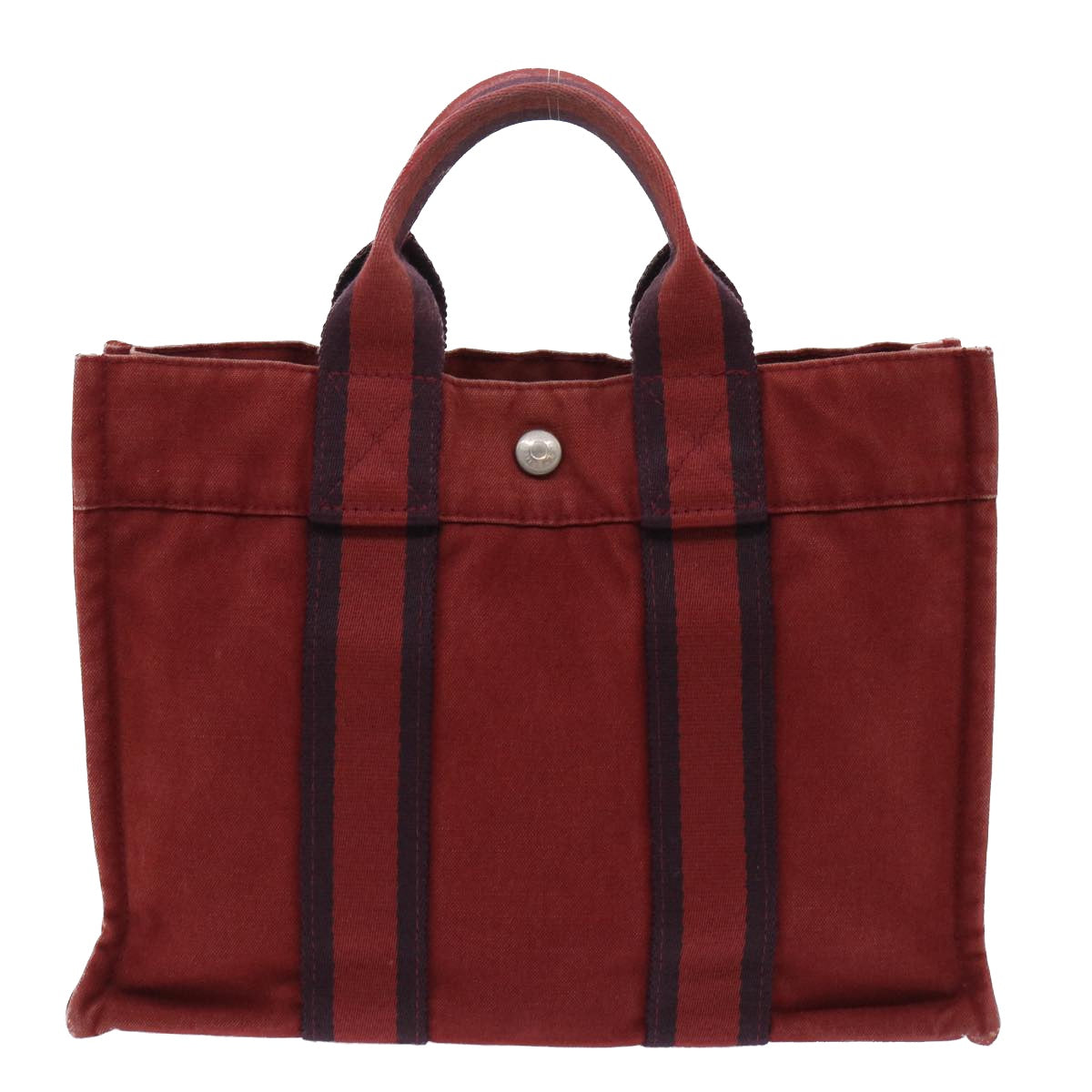 HERMES Fourre Tout PM Hand Bag Canvas Red Auth 52769 - 0