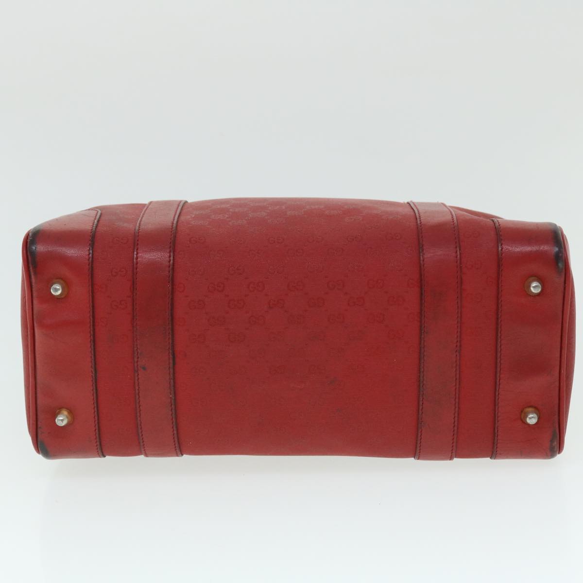 GUCCI Micro GG Canvas Clutch Bag Coated Canvas Red Auth 52786