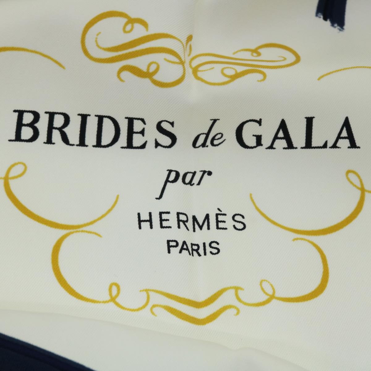 HERMES Carre 90 BRIDES de GALA Scarf Silk Navy Auth 52837