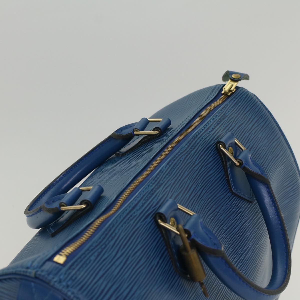 LOUIS VUITTON Epi Speedy 30 Hand Bag Toledo Blue M43005 LV Auth 52841