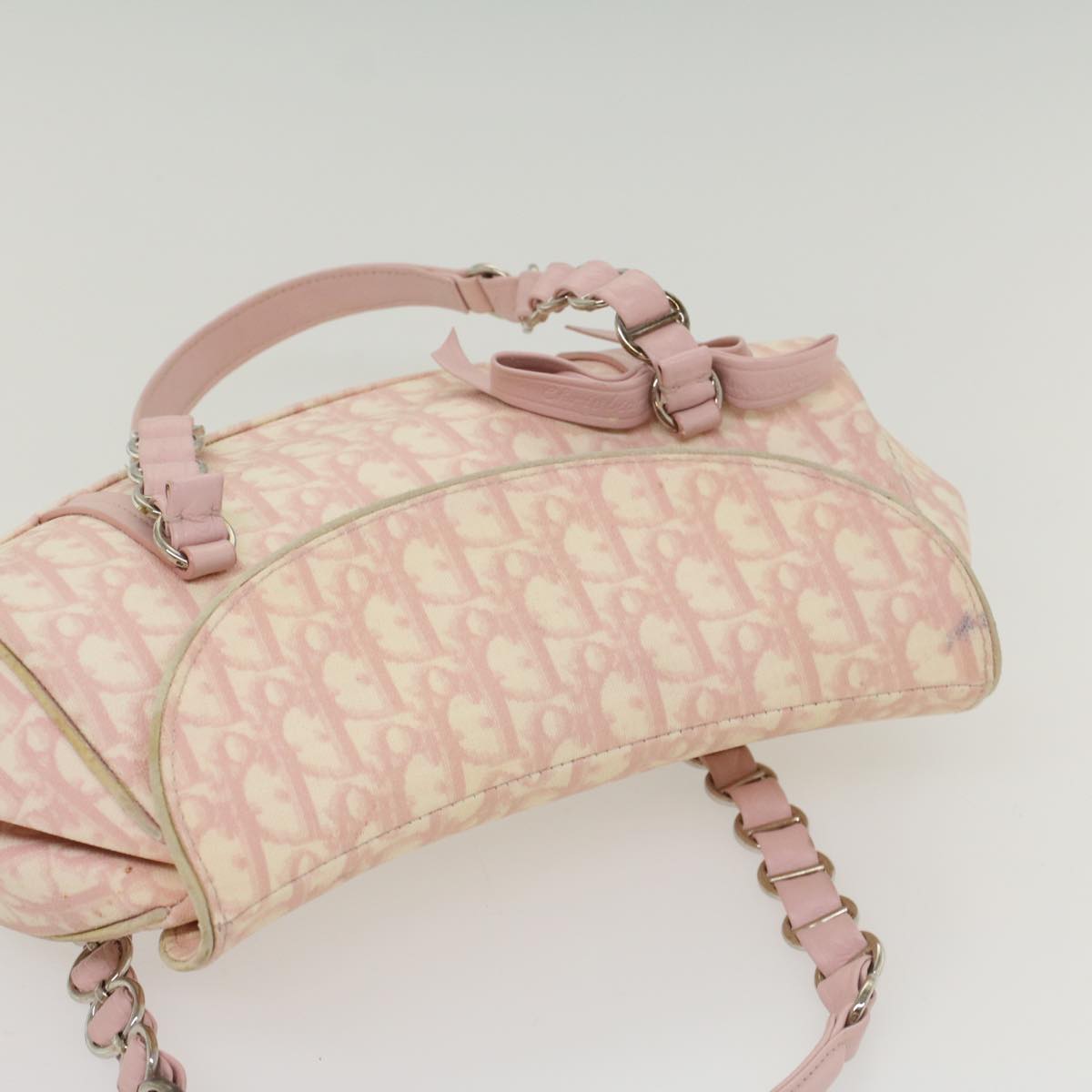 Christian Dior Trotter Romantic Shoulder Bag Pink 01-RU-0076 Auth 52863