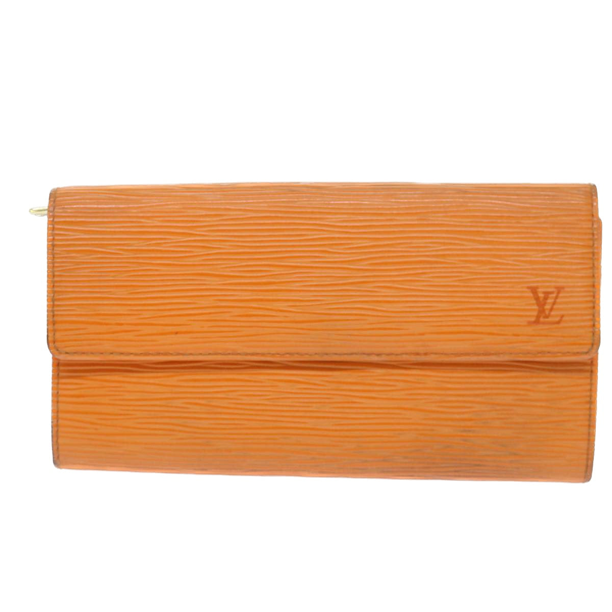 LOUIS VUITTON Epi Porte Monnaie Credit Wallet Orange Mandarin M6359H Auth 52891