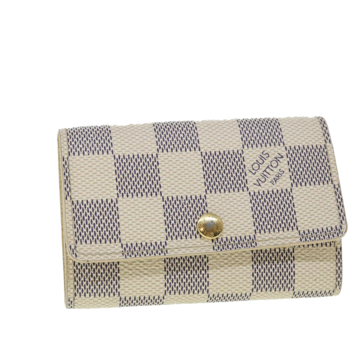 LOUIS VUITTON Damier Azur Multi Cles 6 Key Case N61745 LV Auth 52904