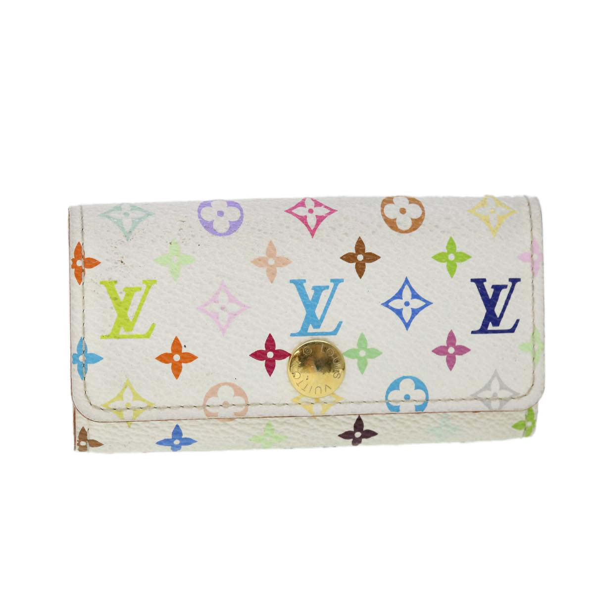 LOUIS VUITTON Monogram Multicolor Multi Cles 4 Key Case White M60043 Auth 52905