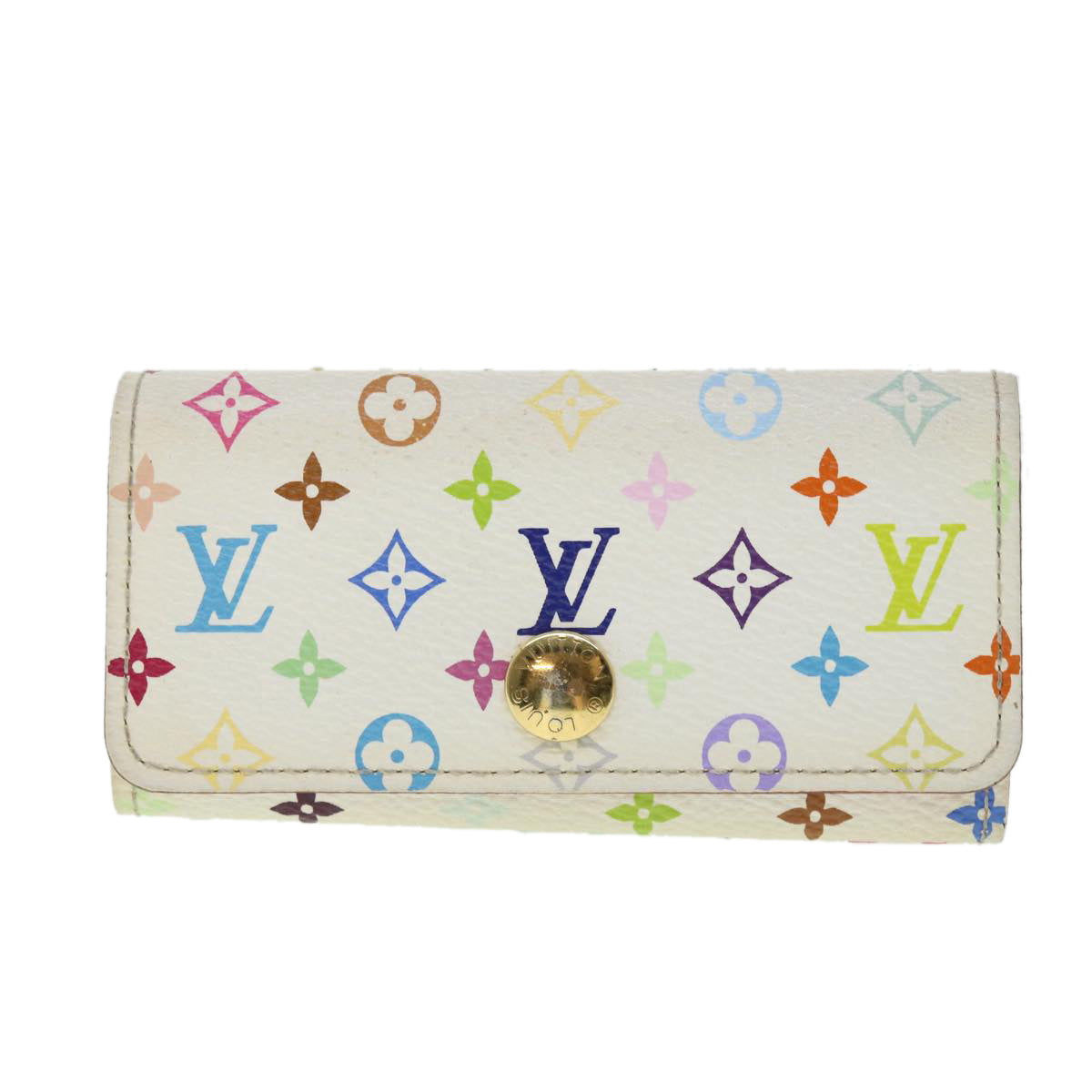 LOUIS VUITTON Monogram Multicolor Multi Cles 4 Key Case White M60043 Auth 52906