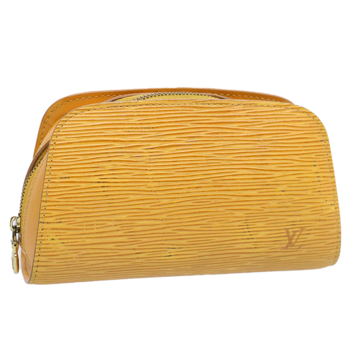 LOUIS VUITTON Epi Dauphine PM Pouch Yellow M48449 LV Auth 52920