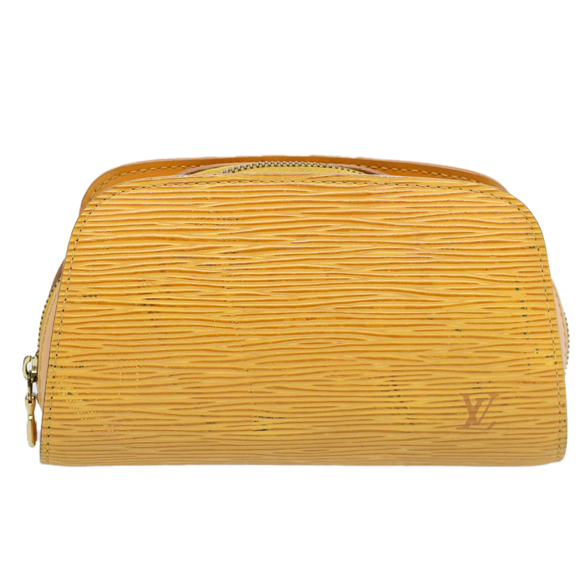 LOUIS VUITTON Epi Dauphine PM Pouch Yellow M48449 LV Auth 52920