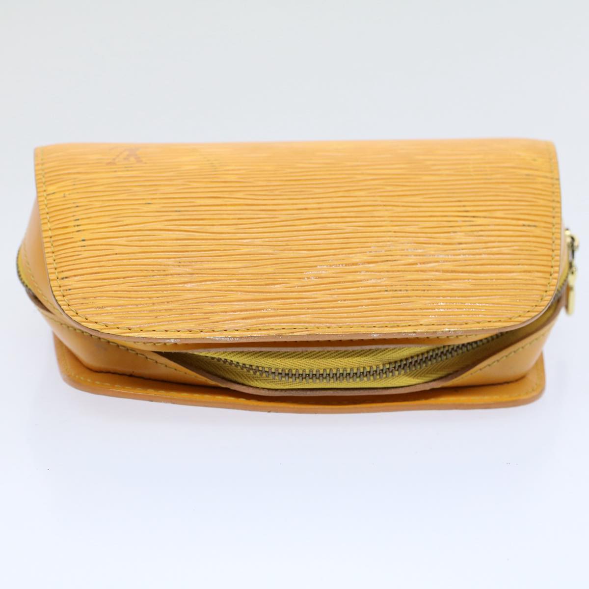 LOUIS VUITTON Epi Dauphine PM Pouch Yellow M48449 LV Auth 52920