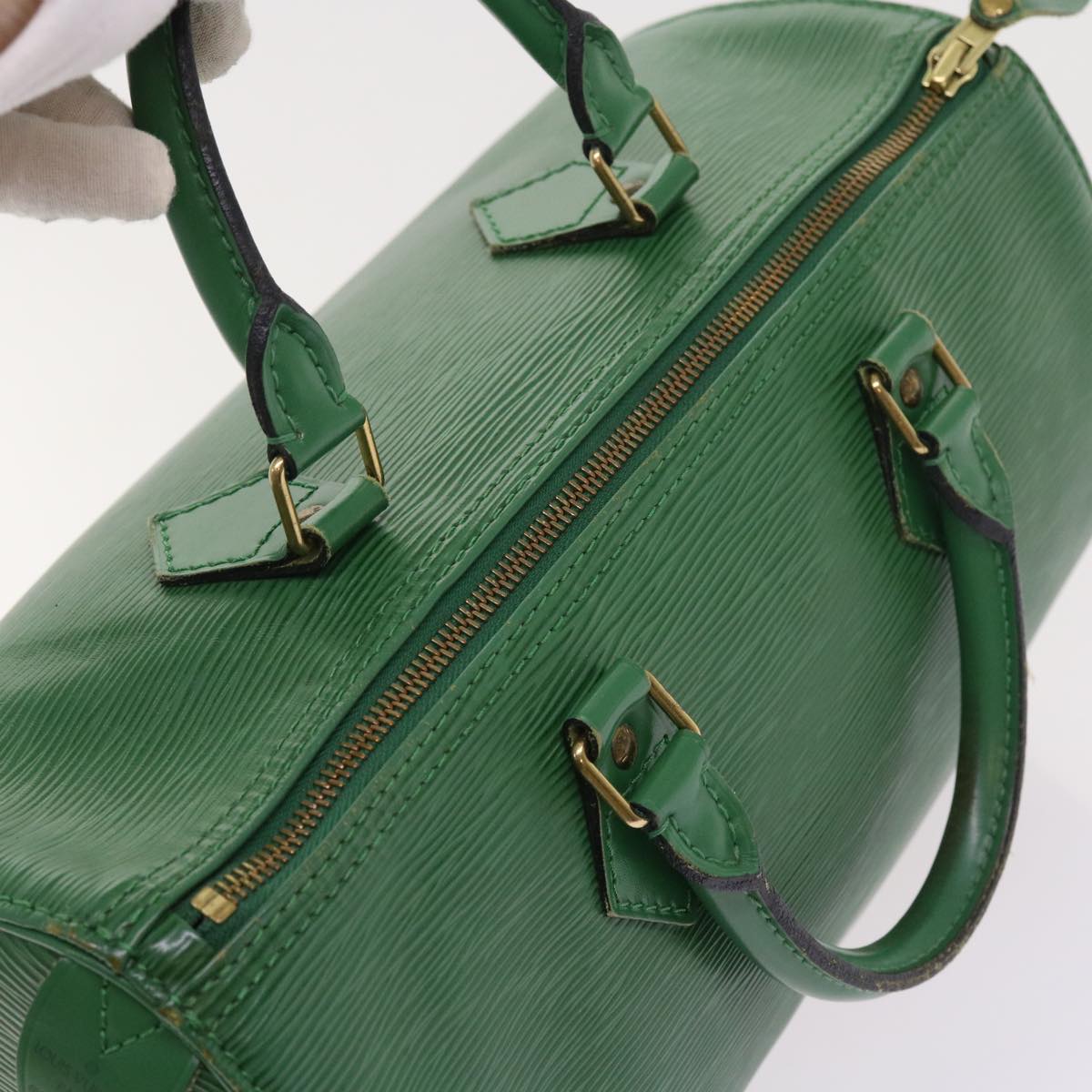 LOUIS VUITTON Epi Speedy 35 Hand Bag Borneo Green M42994 LV Auth 52931