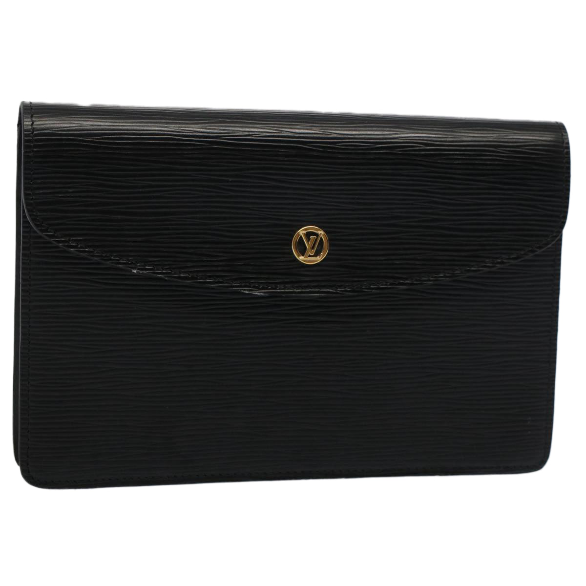 LOUIS VUITTON Epi Montaigne 23 Clutch Bag Black M52662 LV Auth 52967