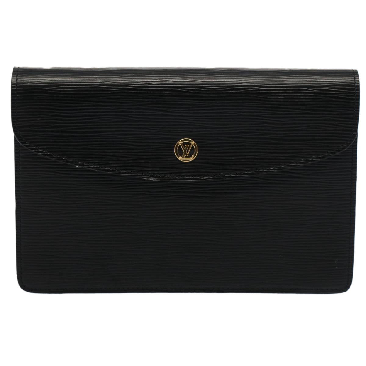 LOUIS VUITTON Epi Montaigne 23 Clutch Bag Black M52662 LV Auth 52967