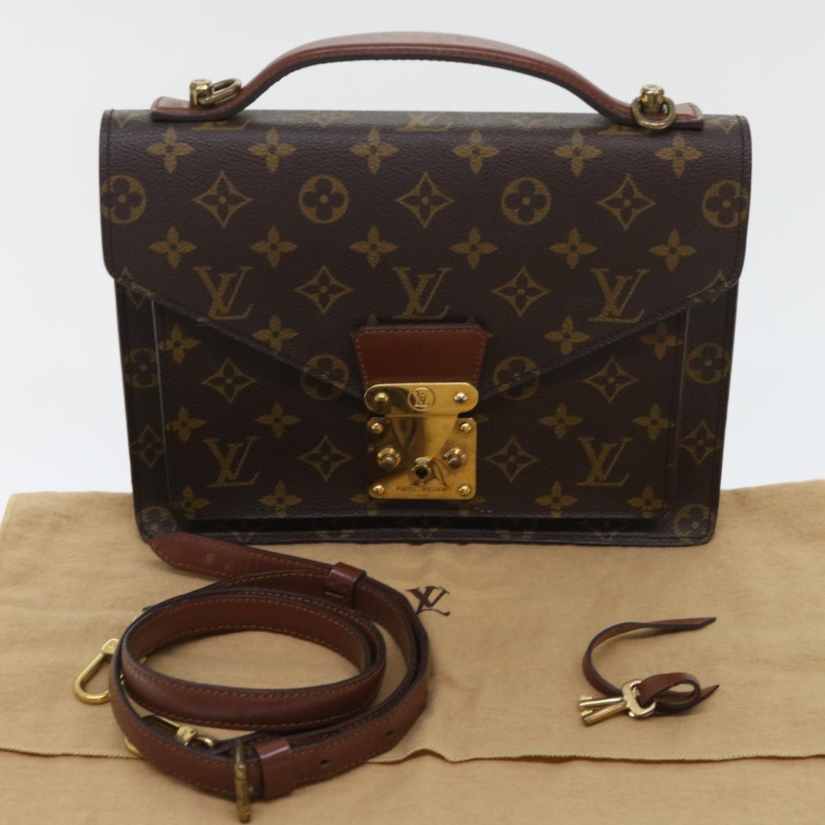 LOUIS VUITTON Monogram Monceau 26 Shoulder Bag 2way M51187 LV Auth 52971