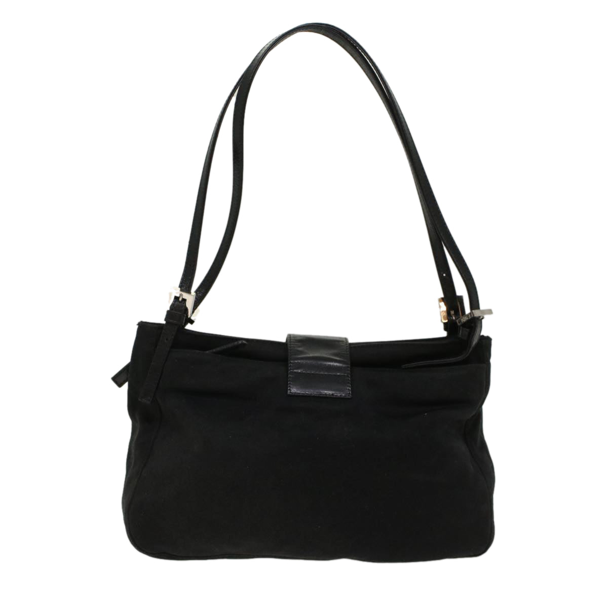 FENDI Mamma Baguette Shoulder Bag Nylon Black Auth 53012 - 0