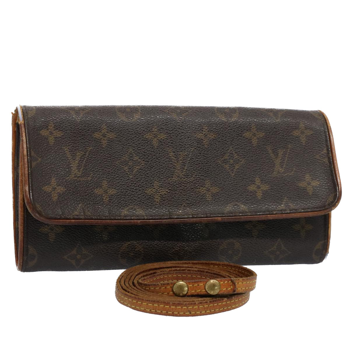 LOUIS VUITTON Monogram Pochette Twin GM Shoulder Bag M51852 LV Auth 53034