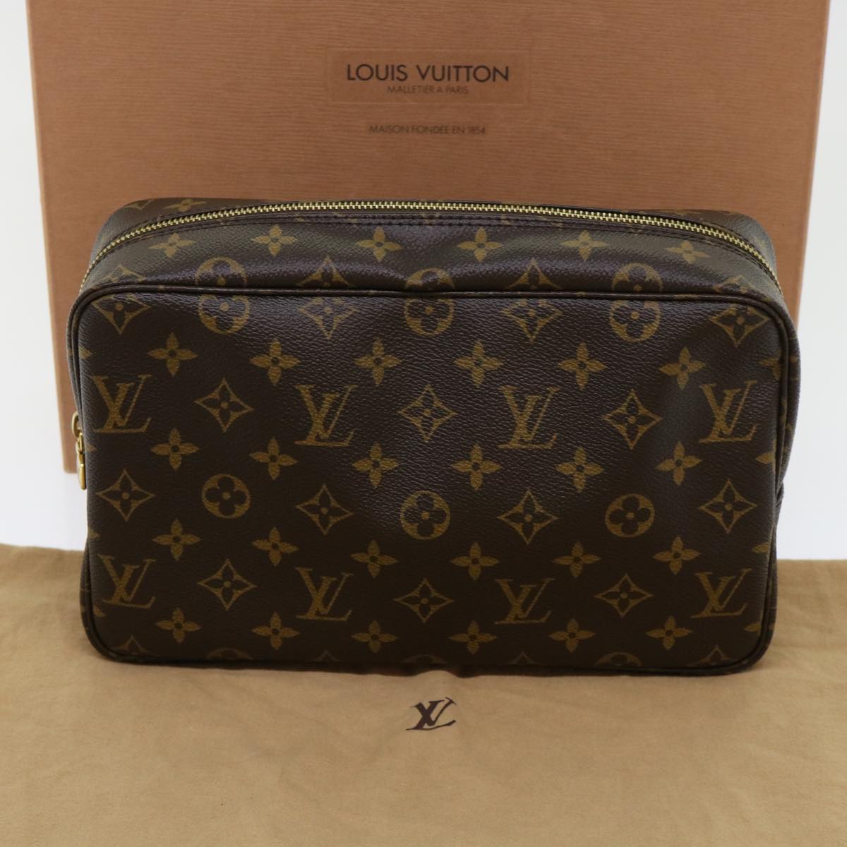 LOUIS VUITTON Monogram Trousse Toilette 28 Clutch Bag M47522 LV Auth 53041A