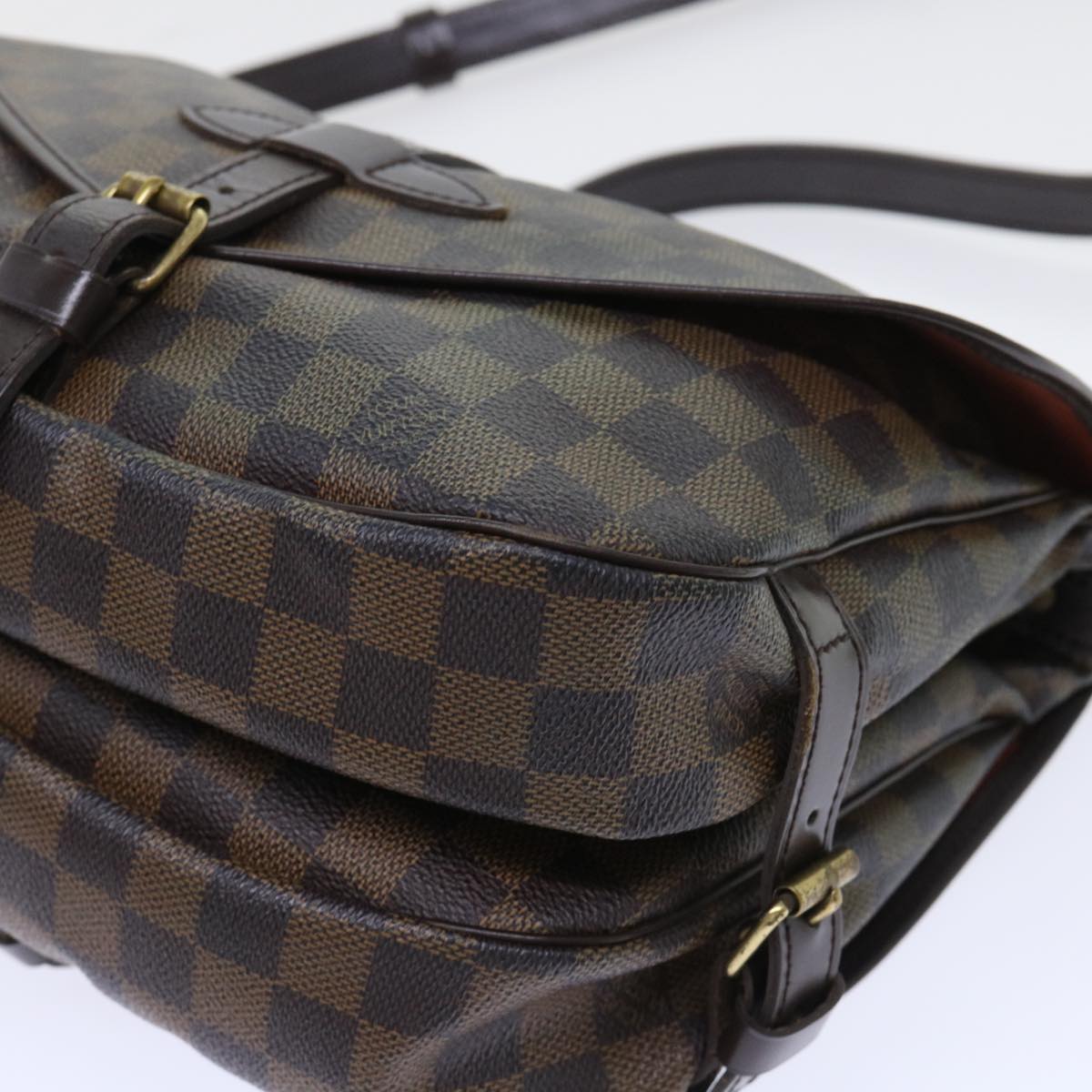 LOUIS VUITTON Damier Ebene Saumur 30 Shoulder Bag N48081 LV Auth 53062