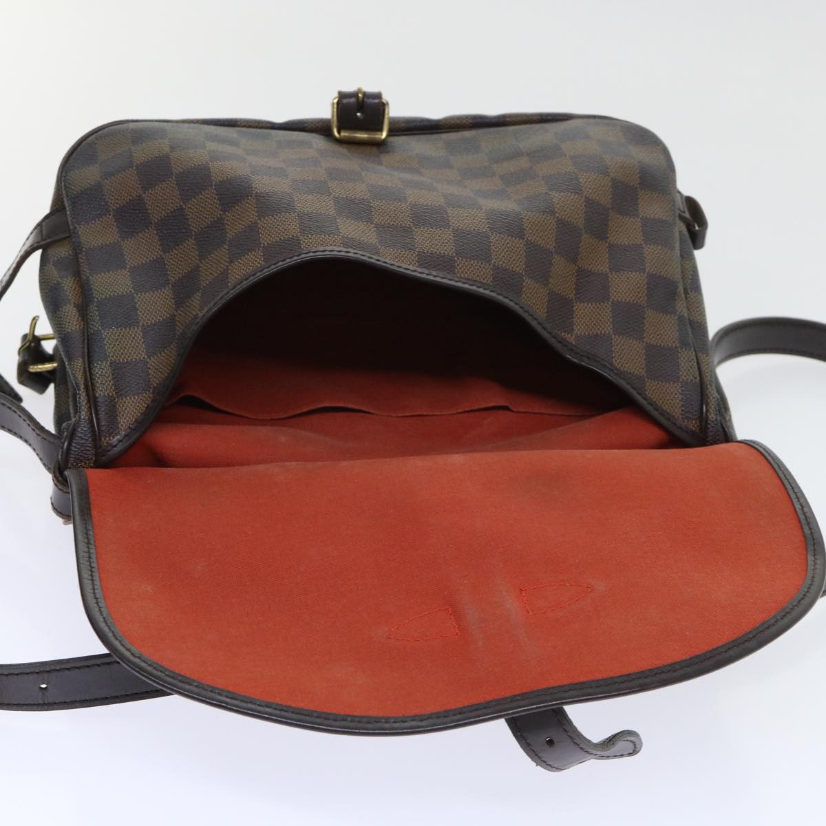 LOUIS VUITTON Damier Ebene Saumur 30 Shoulder Bag N48081 LV Auth 53062