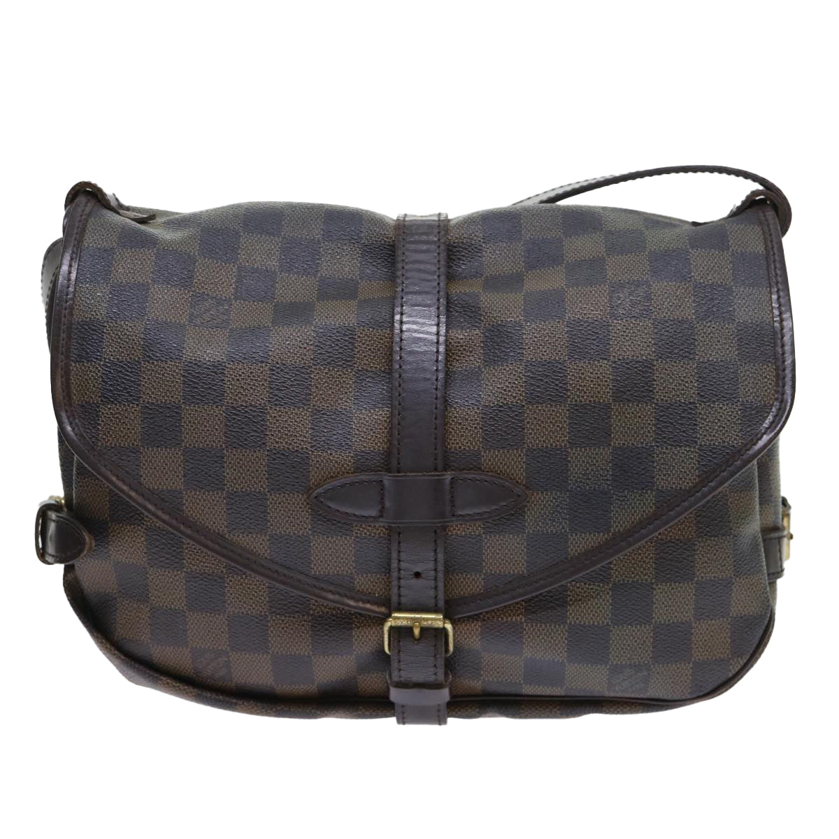 LOUIS VUITTON Damier Ebene Saumur 30 Shoulder Bag N48081 LV Auth 53062