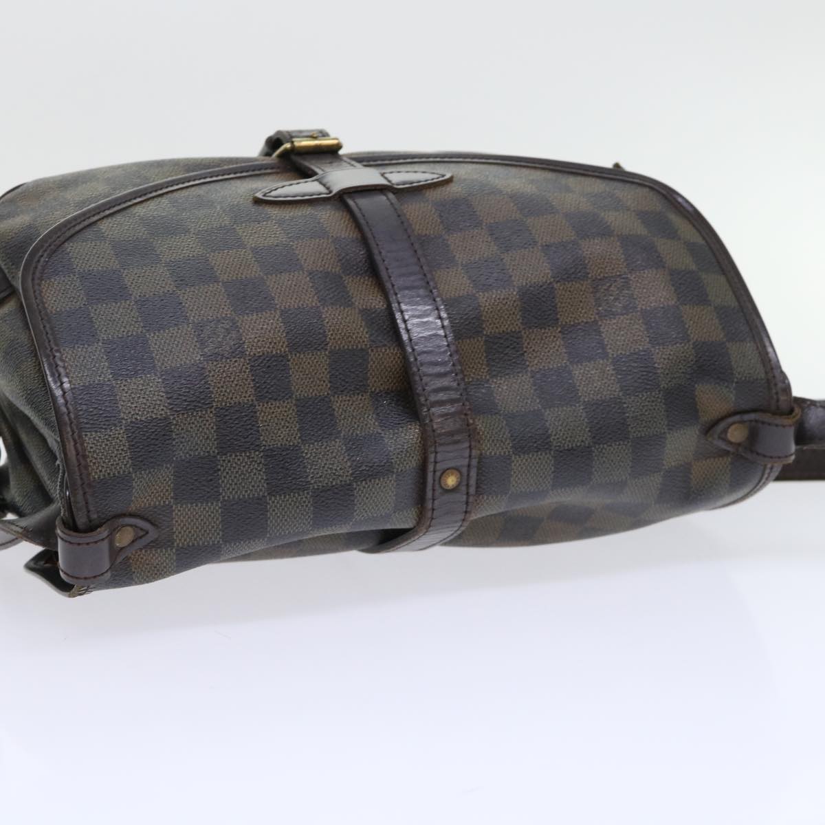 LOUIS VUITTON Damier Ebene Saumur 30 Shoulder Bag N48081 LV Auth 53062