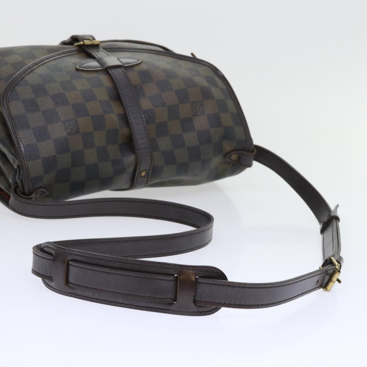 LOUIS VUITTON Damier Ebene Saumur 30 Shoulder Bag N48081 LV Auth 53062