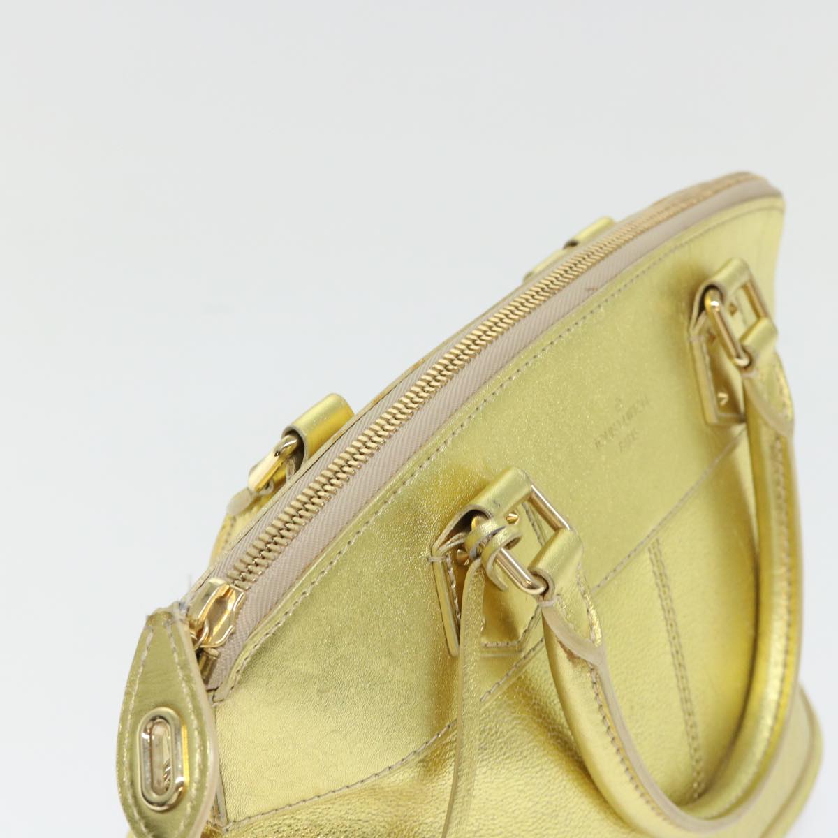 LOUIS VUITTON Suhari Lockit PM Hand Bag Leather Gold All M95433 LV Auth 53063