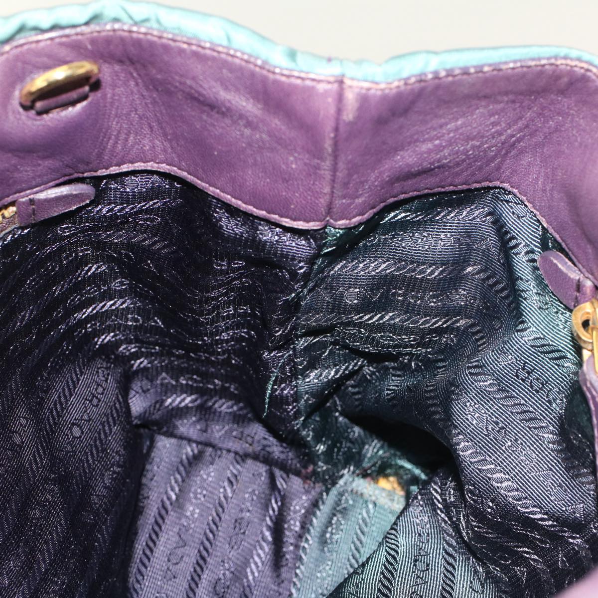 PRADA Hand Bag Nylon 2way Purple Auth 53077