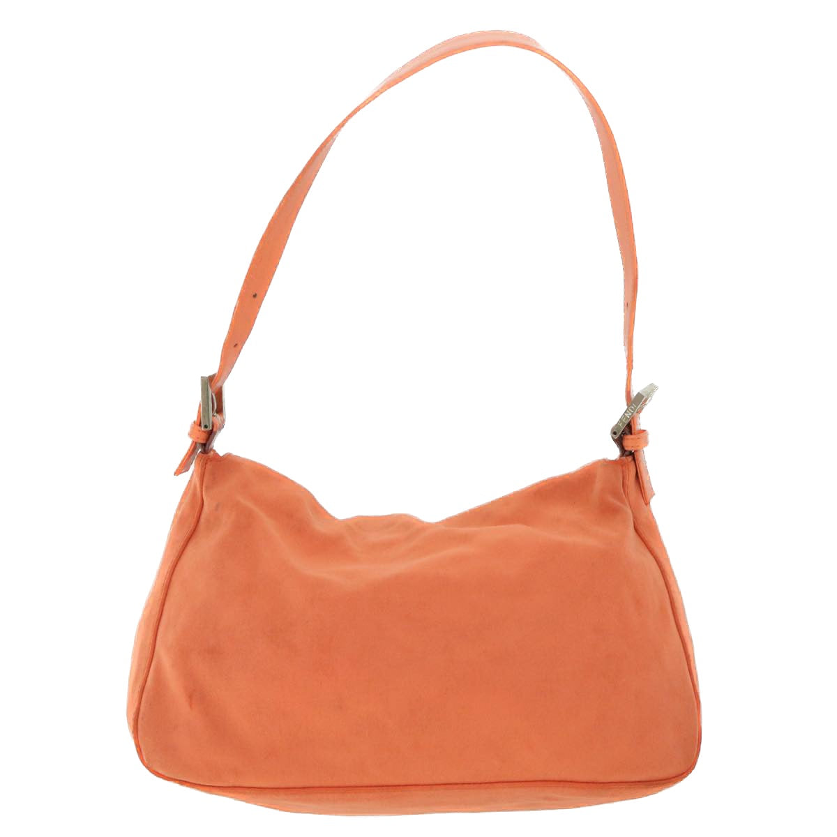 FENDI Mamma Baguette Shoulder Bag Nylon Orange Auth 53082