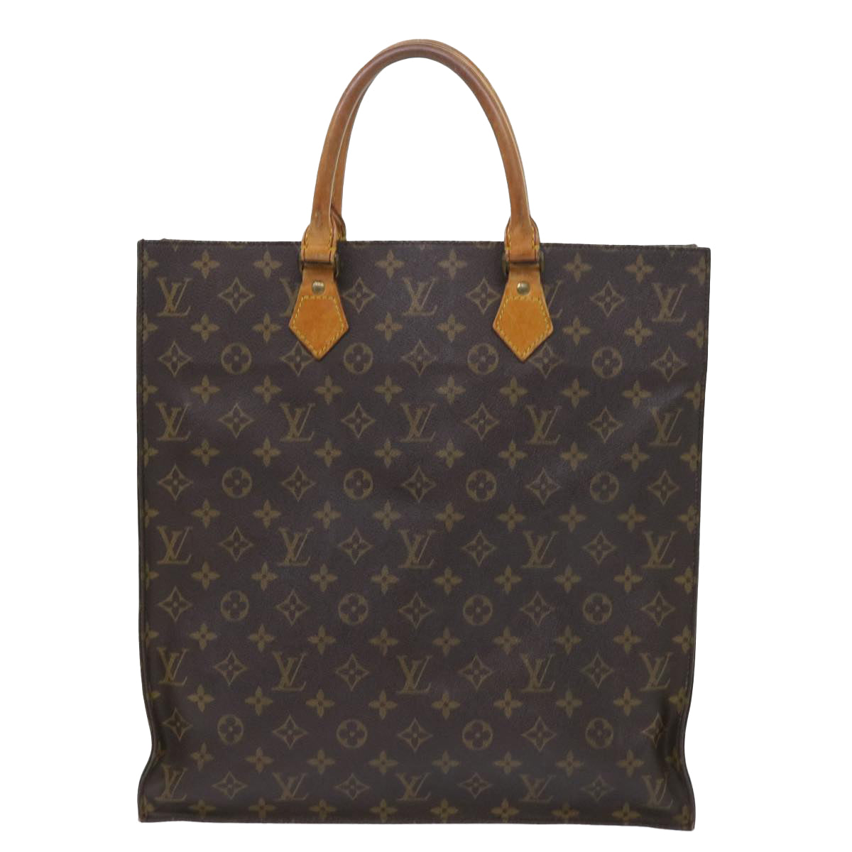 LOUIS VUITTON Monogram Sac Plat Hand Bag M51140 LV Auth 53090