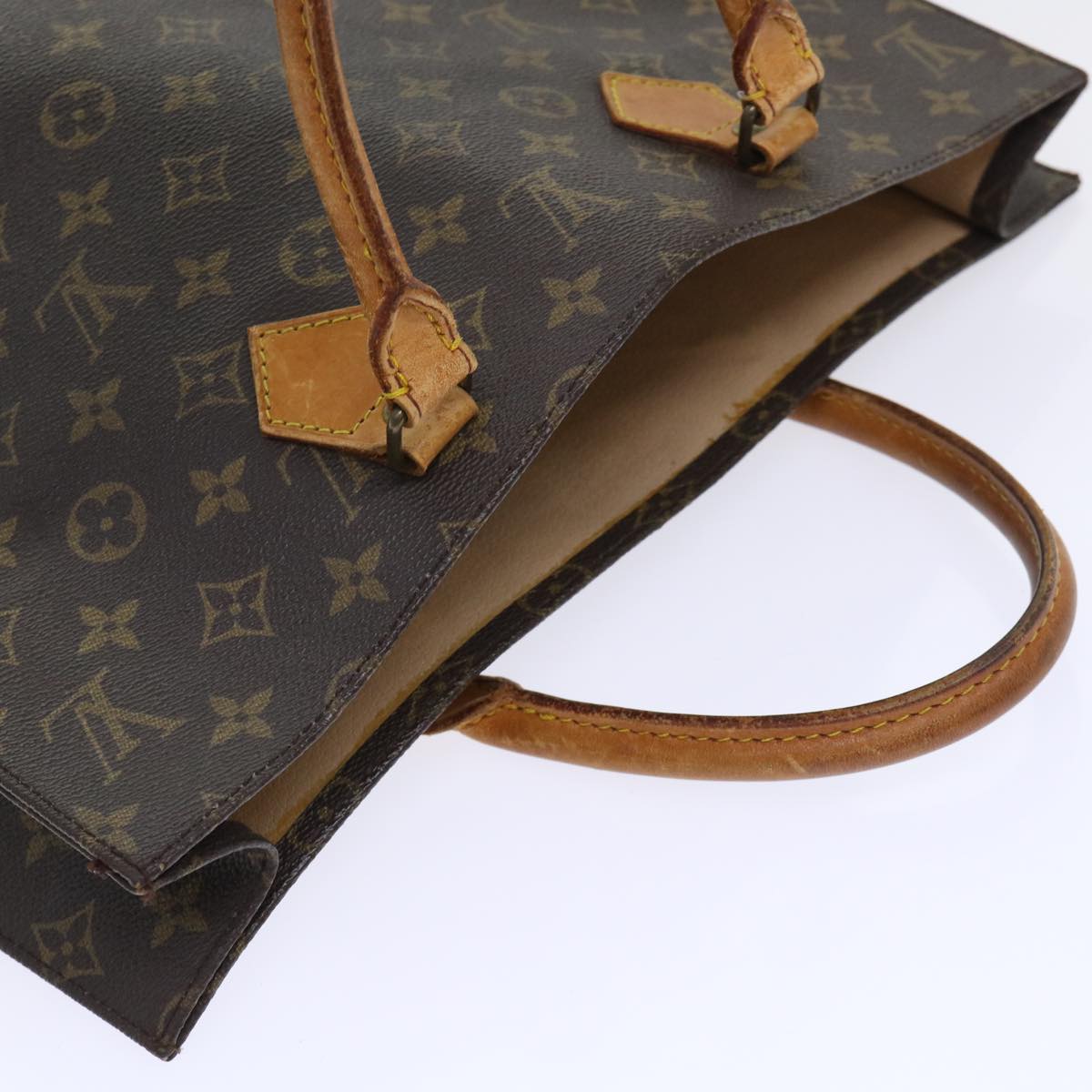 LOUIS VUITTON Monogram Sac Plat Hand Bag M51140 LV Auth 53090