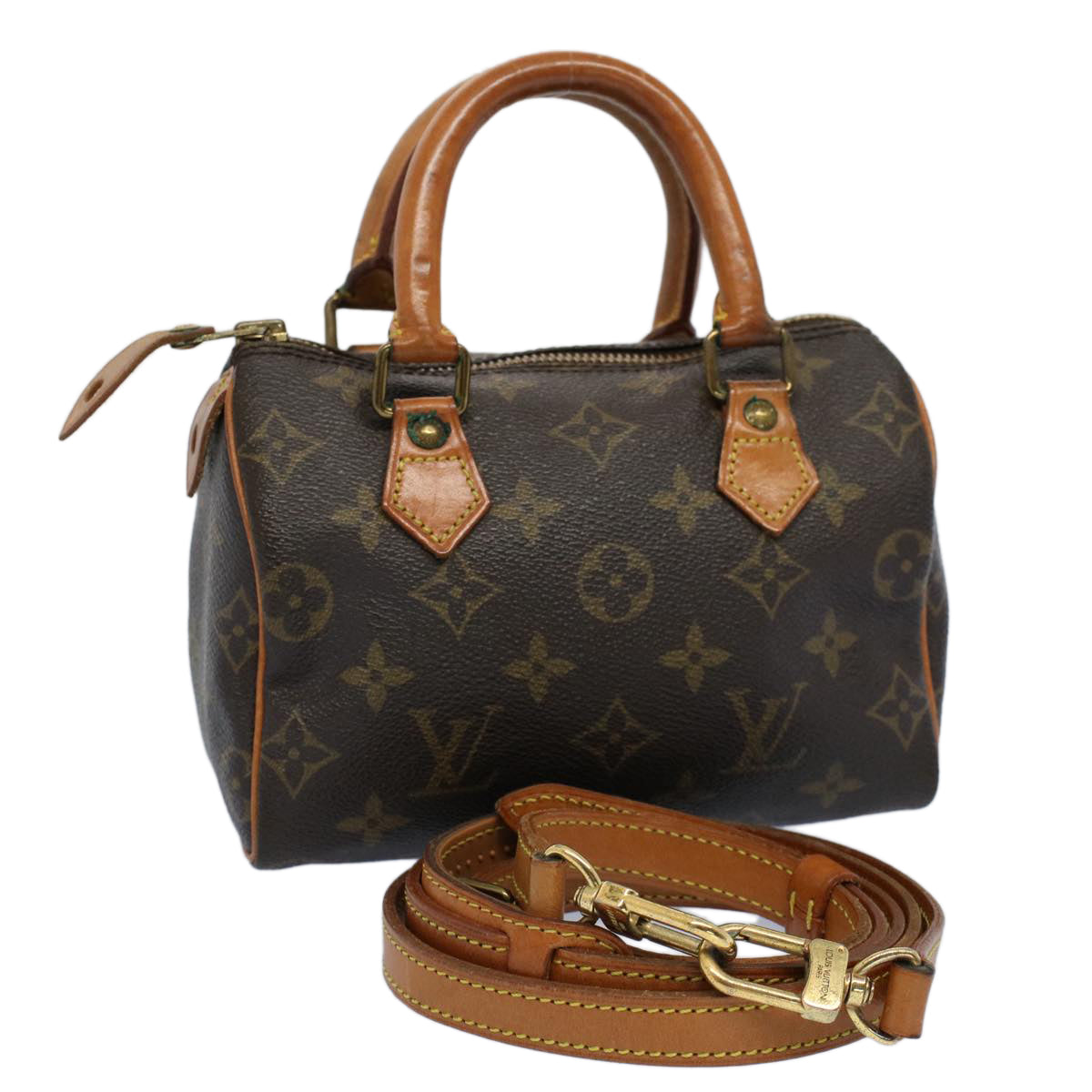 LOUIS VUITTON Monogram Mini Speedy Bandouliere Japon 88 Bag M99014 Auth 53116